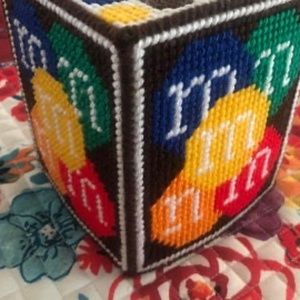 Hand made M&M tissue box